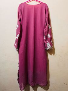 Elegant Rose Pink Embroidered Pakistani Suit