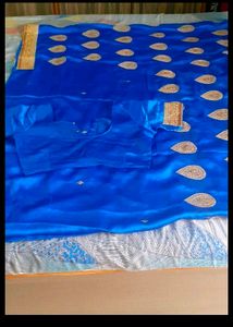 Blue Sari With Blouse