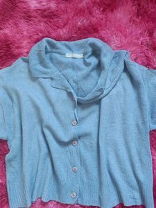 Light Blue Button-Down Cardigan