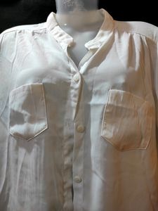 High Low Semi Transparent White Shirt