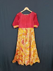 Women Red and Multicolour Printed Kurti