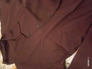 Chic Brown Top &amp; Olive Pants Set