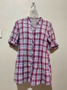 Checkered Blouse Top