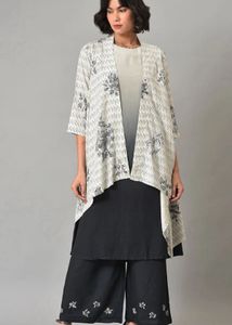 Elegant White Printed Shrug