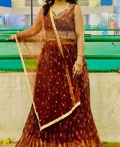 Tan Brown Aesthetic Lehenga