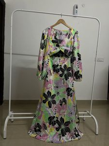 ASOS LACE INSERT SATIN FLORAL MIDI DRESS
