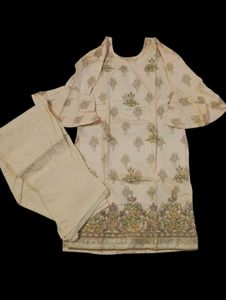 Elegant Kurta With Salwar Embroidery Suit Set