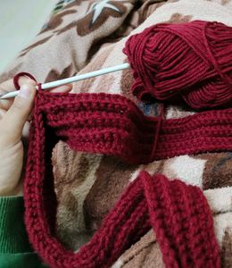 Burgundy Knit Arm Warmers