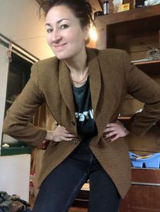 Brown Textured Blazer