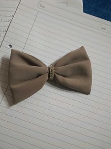 Tan Bow Hair Clip