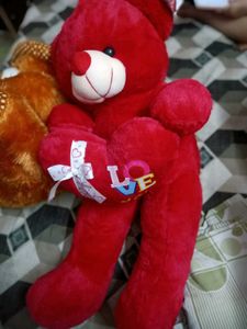 Red Teddy Bear with Love Heart