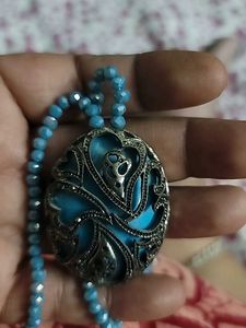 Sky Blue Colour Chain With Locket