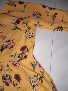 Yellow Printed Short Kurthi