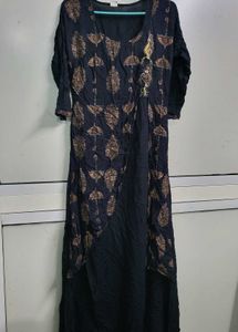 Printed Black Kurta