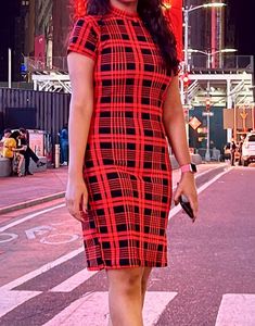 Checked Bodycon Dress