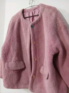 Heavy Pink Faux Fur Coat