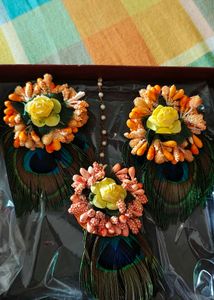 Floral Look Maantika And Earrings Set