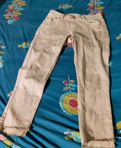 Beige Denim Jeans