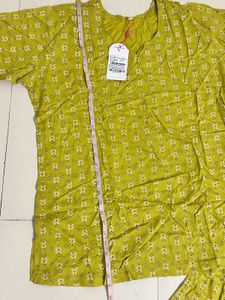 Olive Printed Cord Pujama Set
