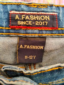 Light Washed Denim Straight Jeans for Kids (11–12Y