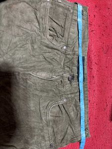 Zara Man Olive Green Corduroy Pants