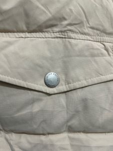 Beige Puffer Jacket with Hood