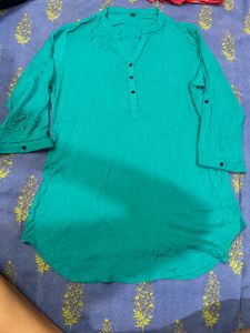 Green Casual Tunic Top