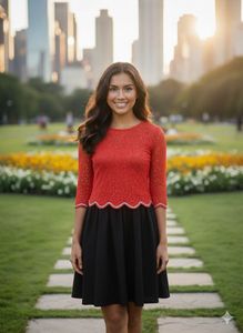 Pintrest Orange & Black Lace Dress