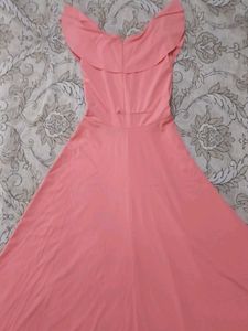 Peach Ruffled Dress