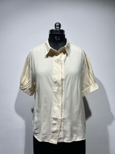 Elegant White Shirt with Tie Detail