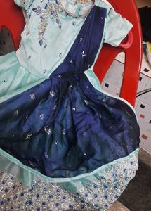small girl  sky blue  stylish frock