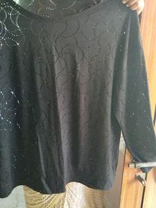 Black Schiffli Top - XL