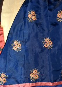 Kids Ethnic Peach And Blue Lehenga