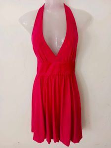 PINK FIT AND FLARE DRESS