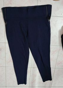 Navy Zipper Detail Jeggings Size 32