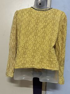 Vintage Yellow Eyelet Jacket