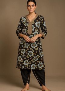 Floral Print Kurta set with Tulip pants