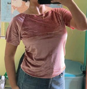 Pink Velvet Top