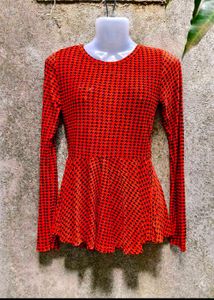 Red Houndstooth Mini Dress