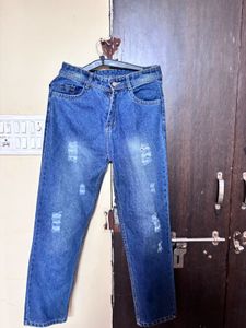 Ripped Blue Denim Jeans