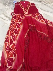ethnic wear/ tribal design sleeveless frock . free