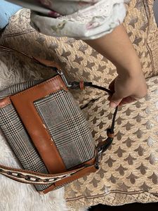 Plaid &amp; Brown Crossbody