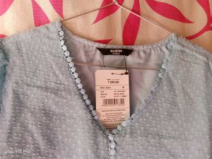 Stylish Blue V-Neck Top