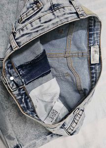 Acid Wash Mid Waist Denim Shorts