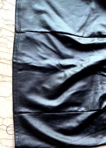 Black Leather Strapless Tube Mini Dress