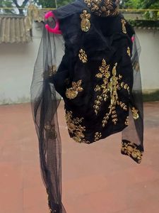 Elegant Black & Gold Embellished Blouse