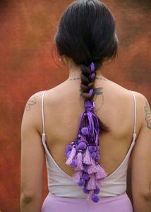 Purple Tassel Hair Tie