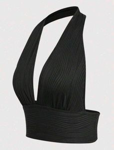 Black Halter Top, Backless.