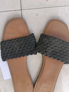 Woven Detail Slide Sandals
