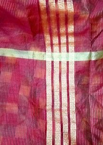 Net Stall In Red And Golden With Tassels